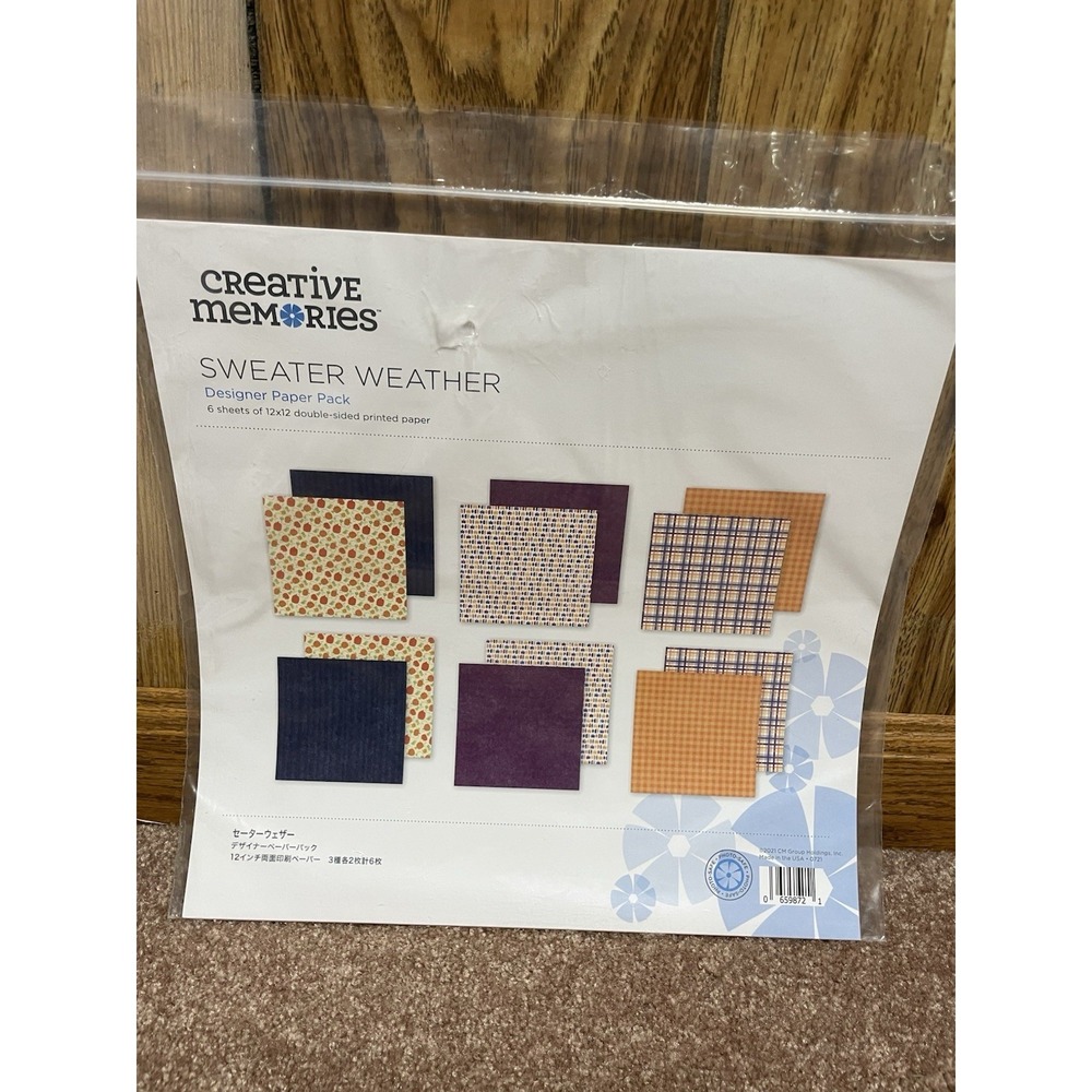Creative Memories Sweater Weather Promo 6 Sheets Designer Paper 2 side 12x12 New